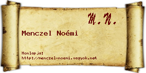 Menczel Noémi névjegykártya